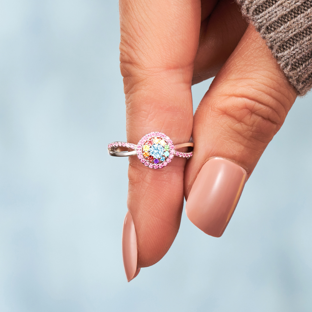 Mama To An Angel And A Rainbow Circle Ring
