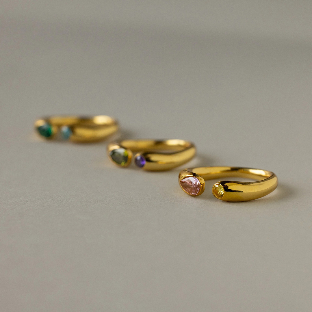 Personalized 1-2 Birthstones Soul Embrace Ring