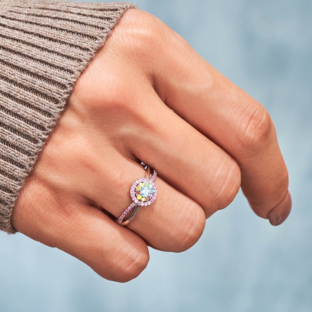 Mama To An Angel And A Rainbow Circle Ring