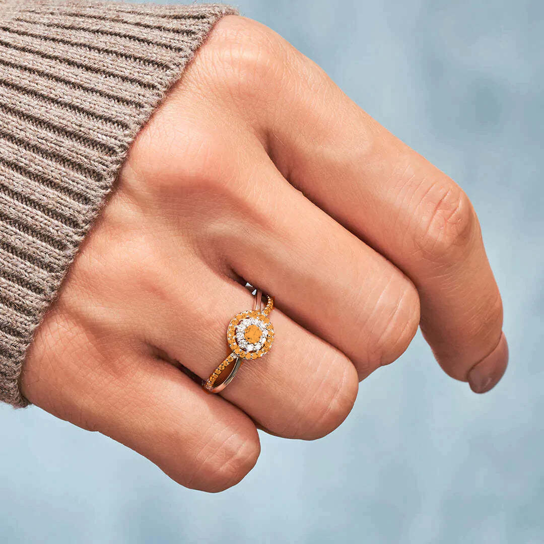 Breathing Is Life Orange Circle Ring