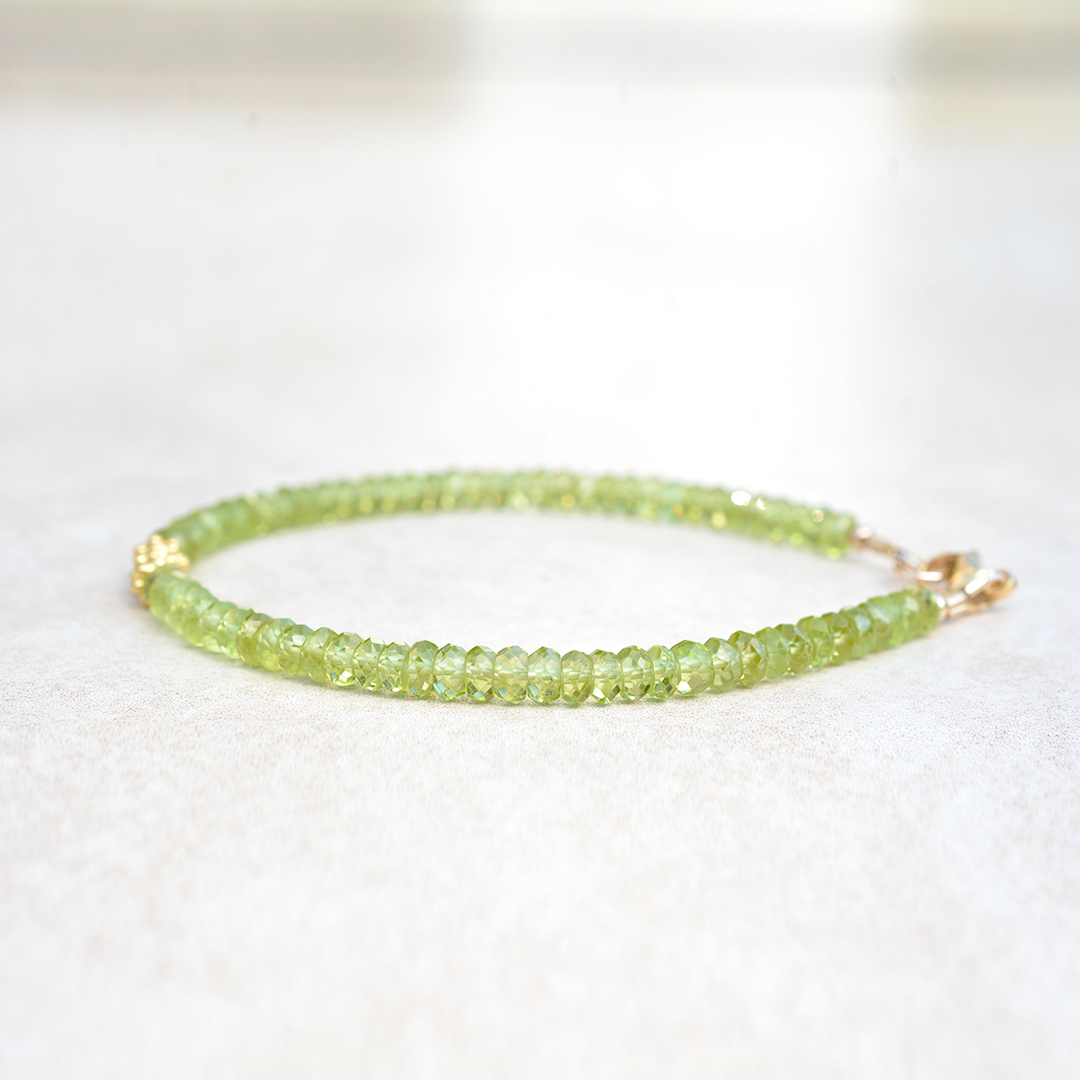 Kidney Disease Awareness Peridot & Gold Bracelet