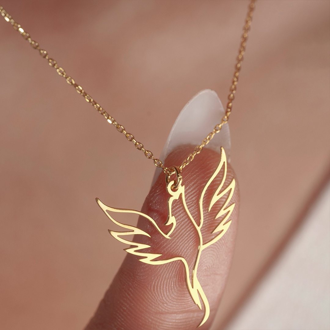 Rising From Ashes Fire Bird Phoenix Necklace