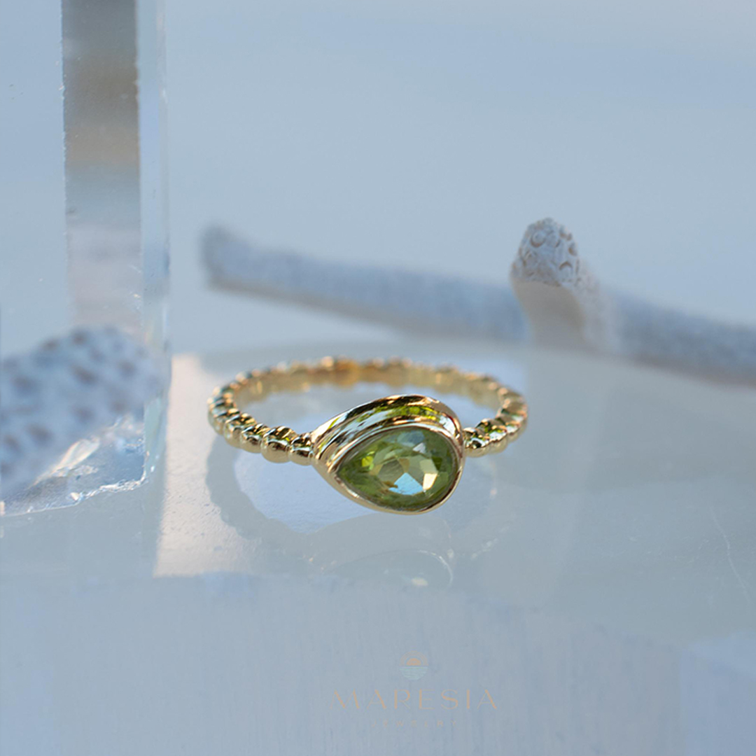 Kidney Disease Awareness Peridot Gold Ring