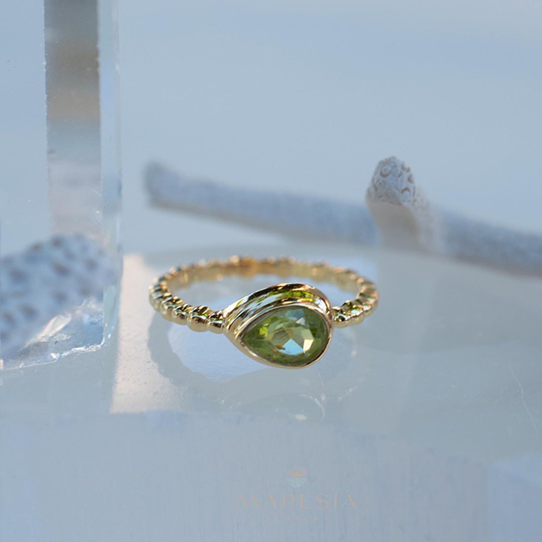 Kidney Disease Awareness Peridot Gold Ring