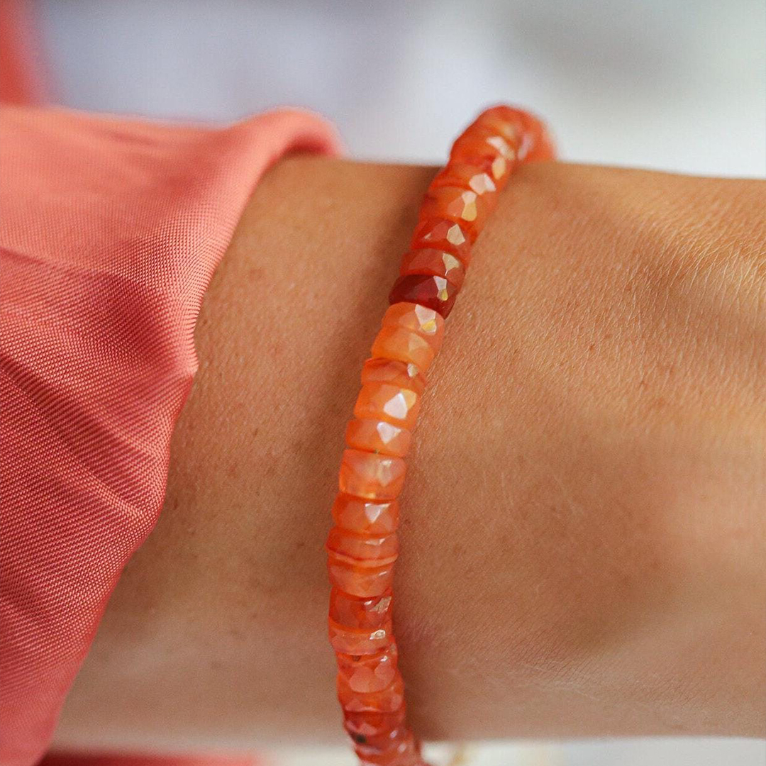 Multiple Sclerosis Awareness Beaded Gemstone Stretch Bacelet