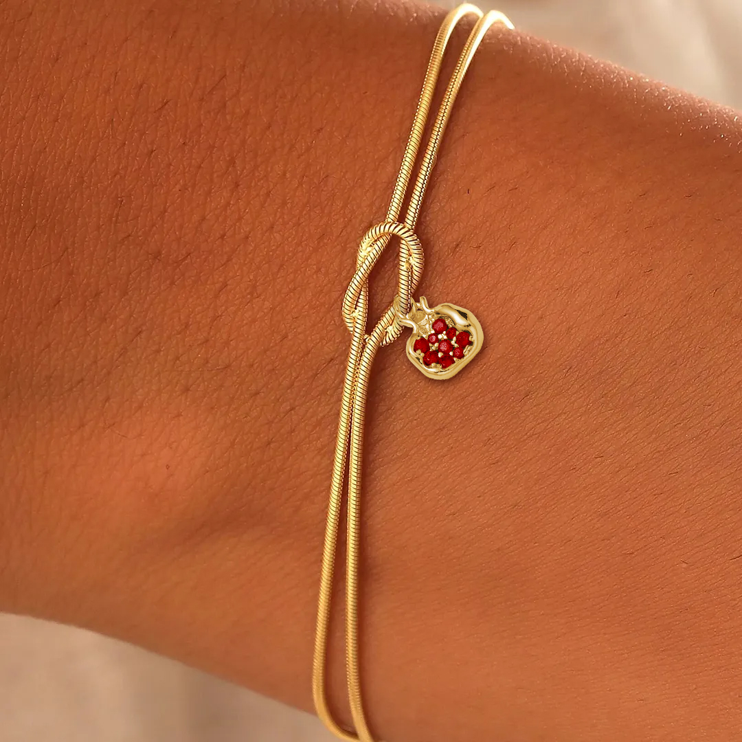 Mother & Daughter Mini Red Pomegranate Knot Bracelet