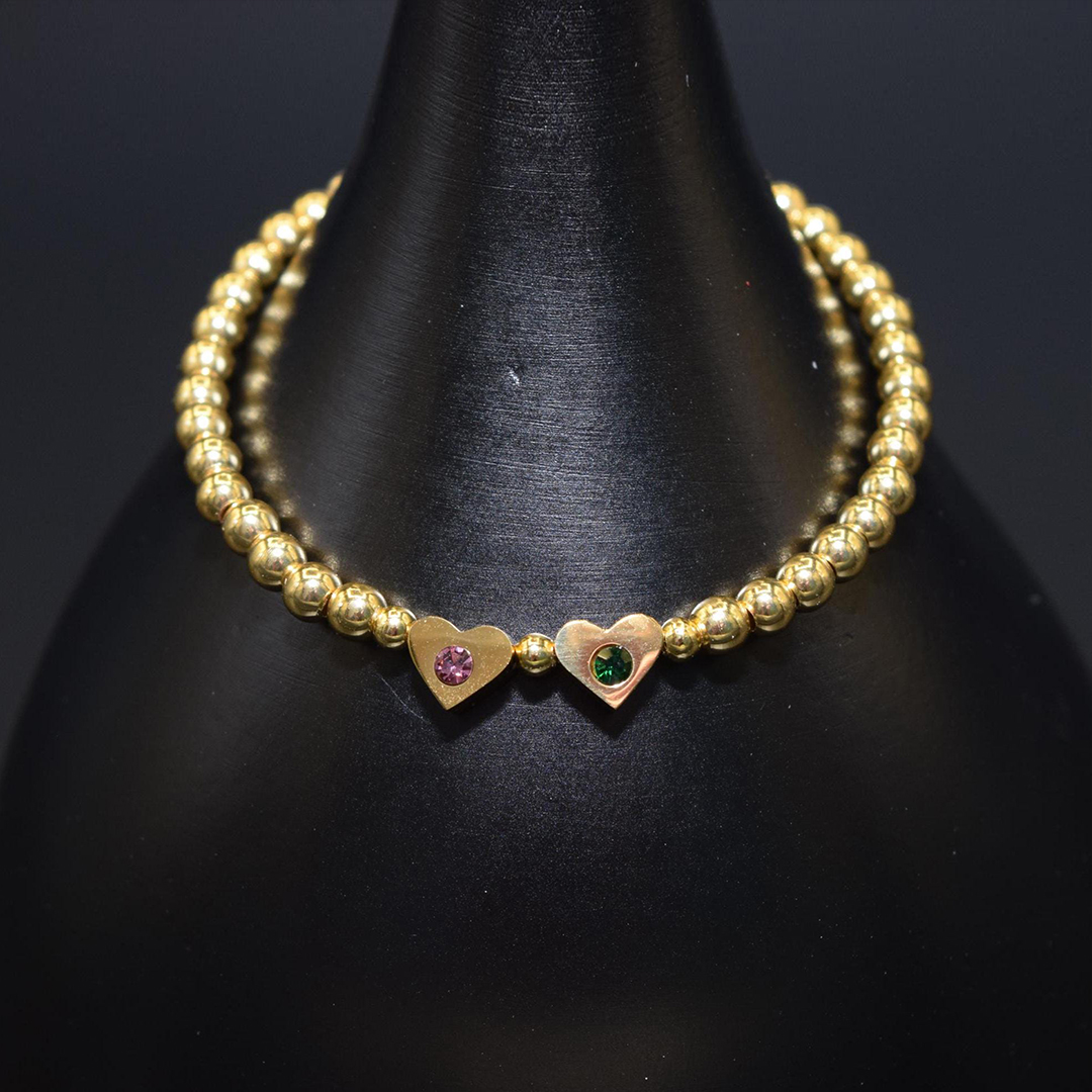 Mother's Day 1-8 Birthstones Hearts Bracelet