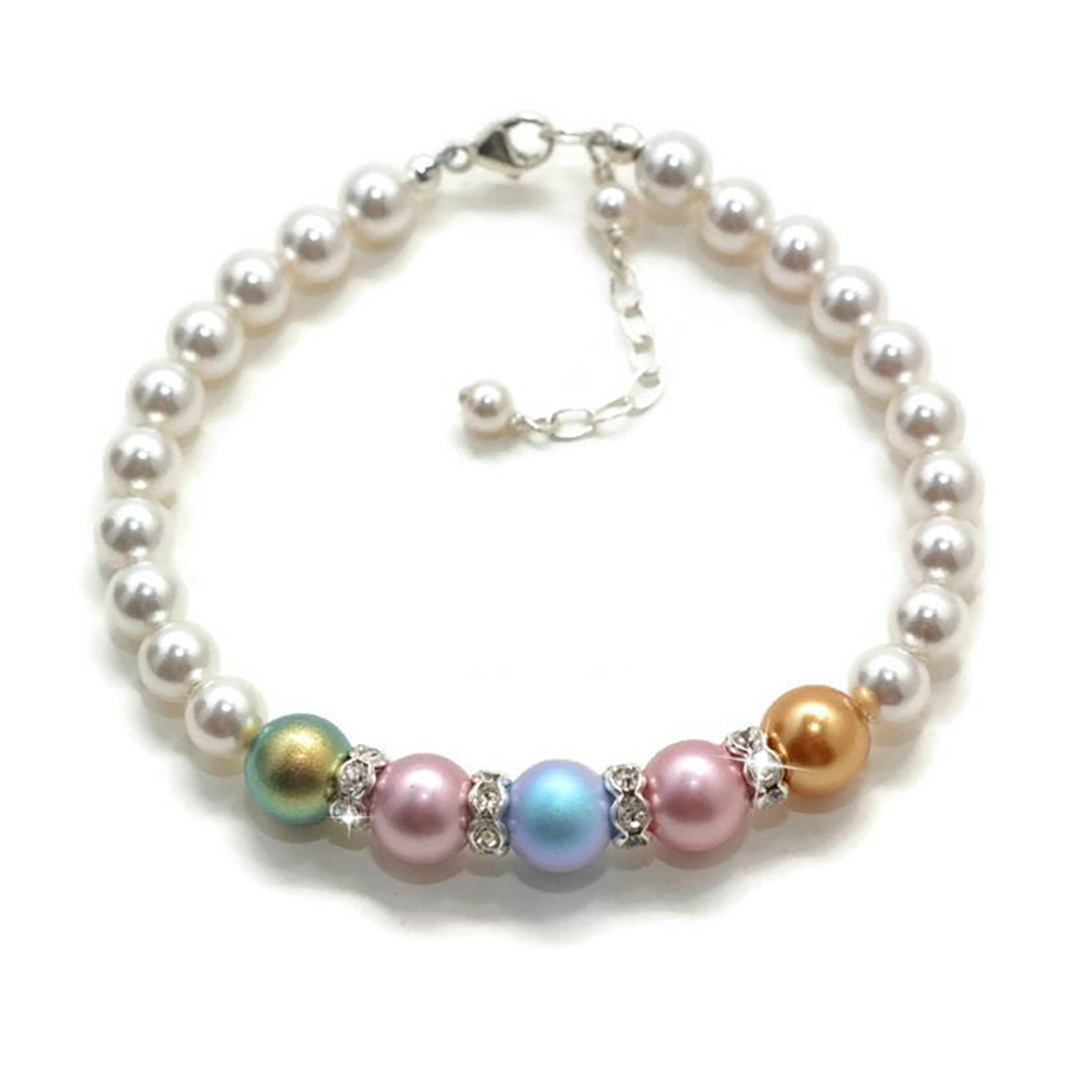 Personalized 1-8 Pearl Birthstones Mother Bracelet