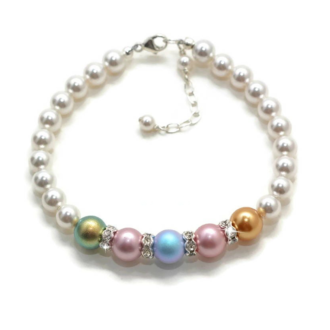 Personalized 1-8 Pearl Birthstones Mother Bracelet