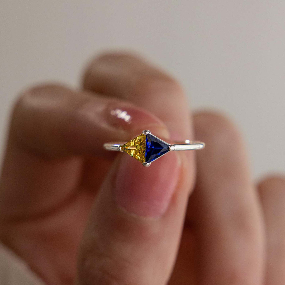 Personalized 1-2 Birthstones Timeless Togetherness Ring