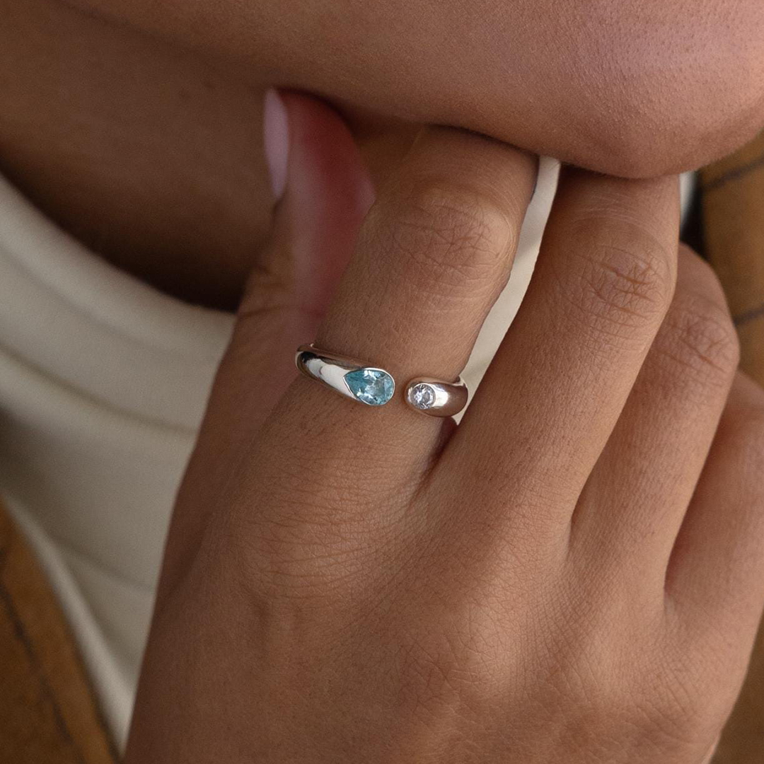 Personalized 1-2 Birthstones Soul Embrace Ring
