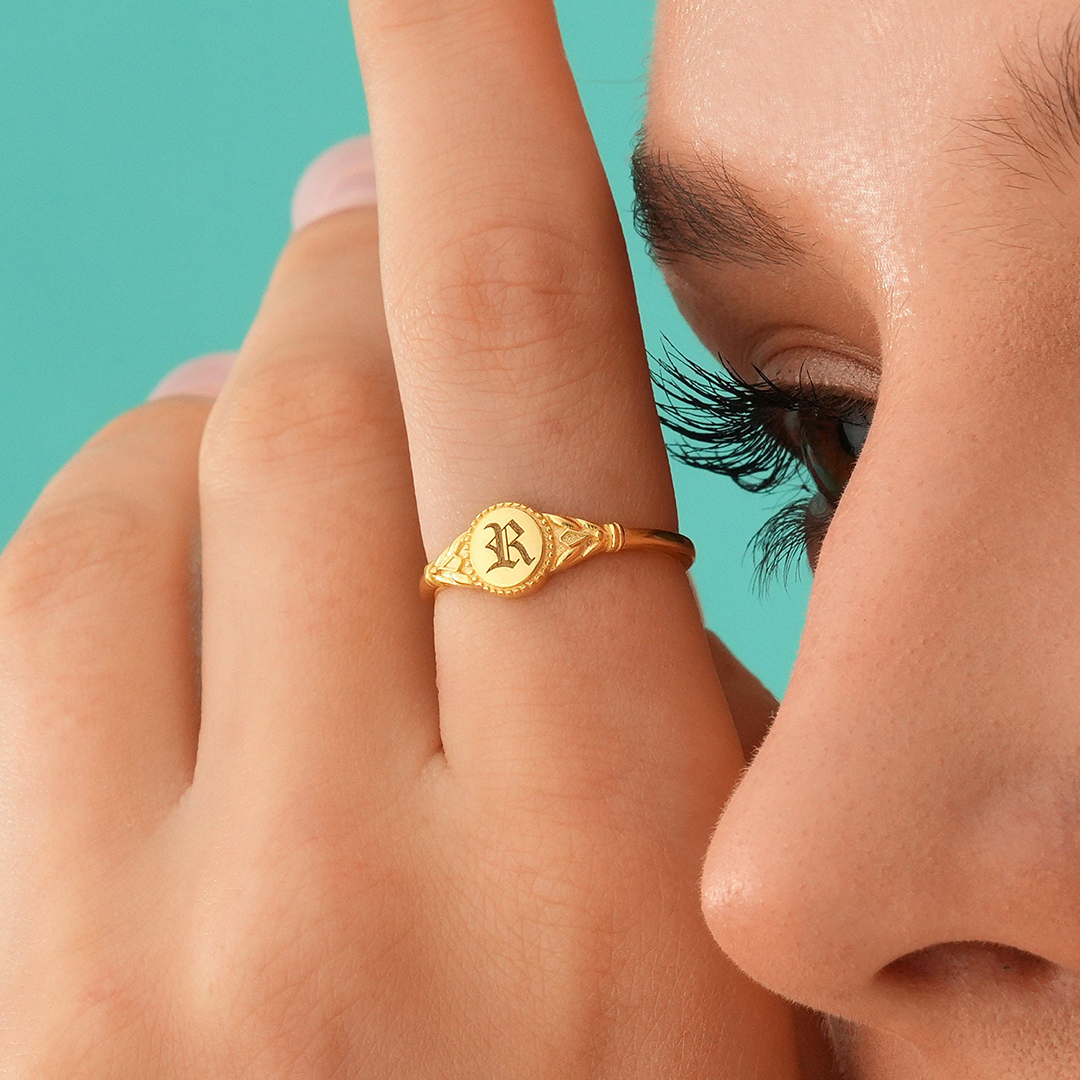 Personalized Initial Heartbeat Ring