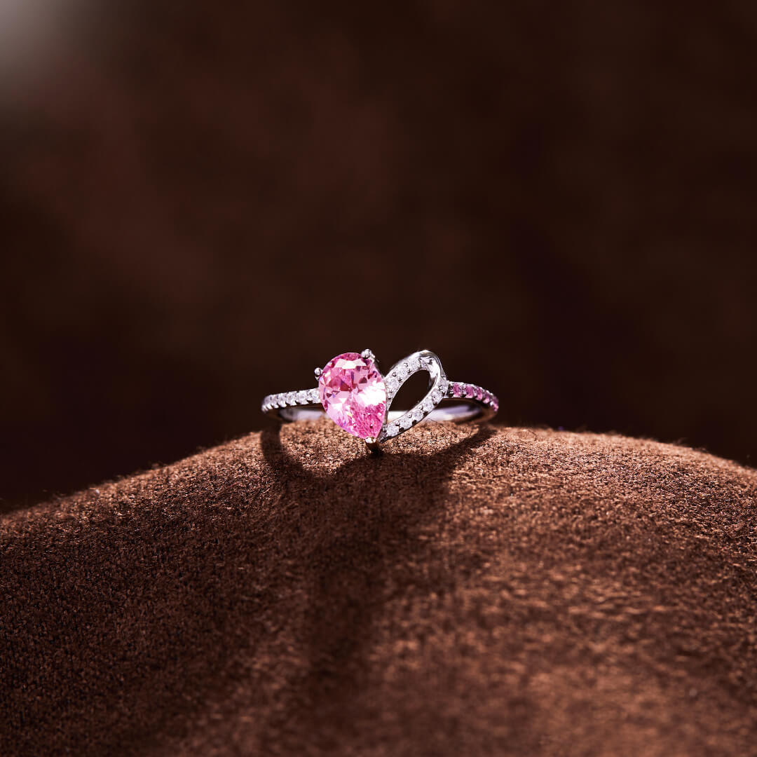 Half Of My Heart Lives In Heaven With You Forever Pink Heart Ring