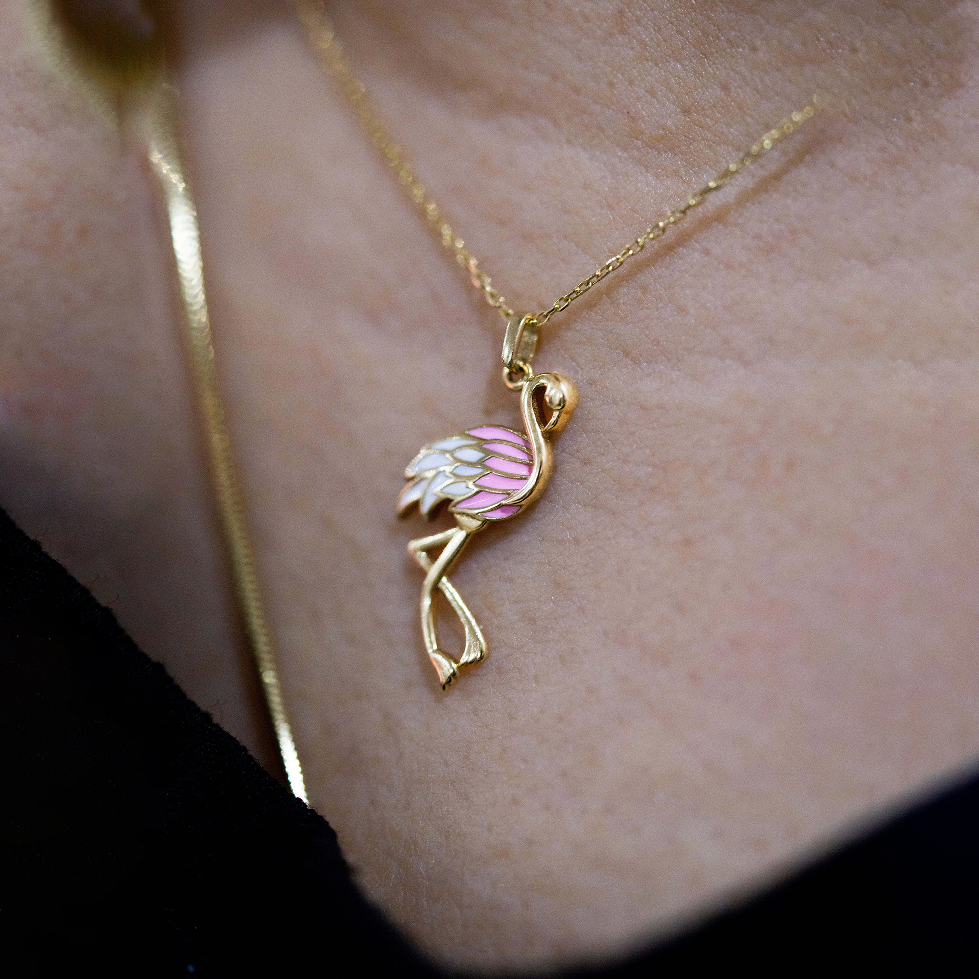 I Am Enough To Defeat Cancer Pink Flamingo Necklace