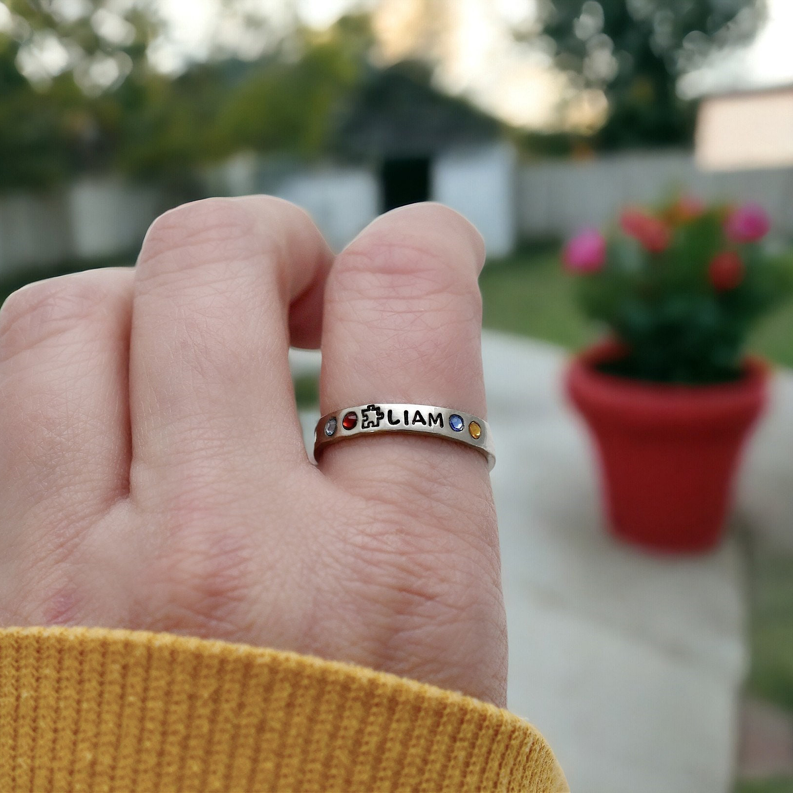 Autism Awareness I Wear Multi-Colored for My Star Child Ring