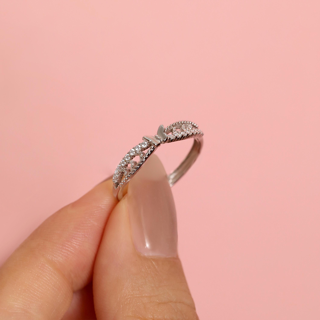 To Me From Me Butterfly Twist Band Ring