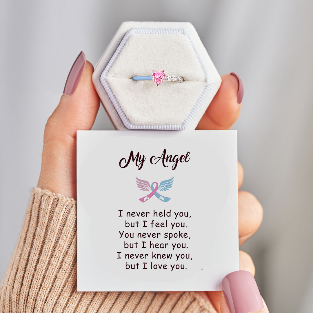 I love My Angel Pink Heart Ring