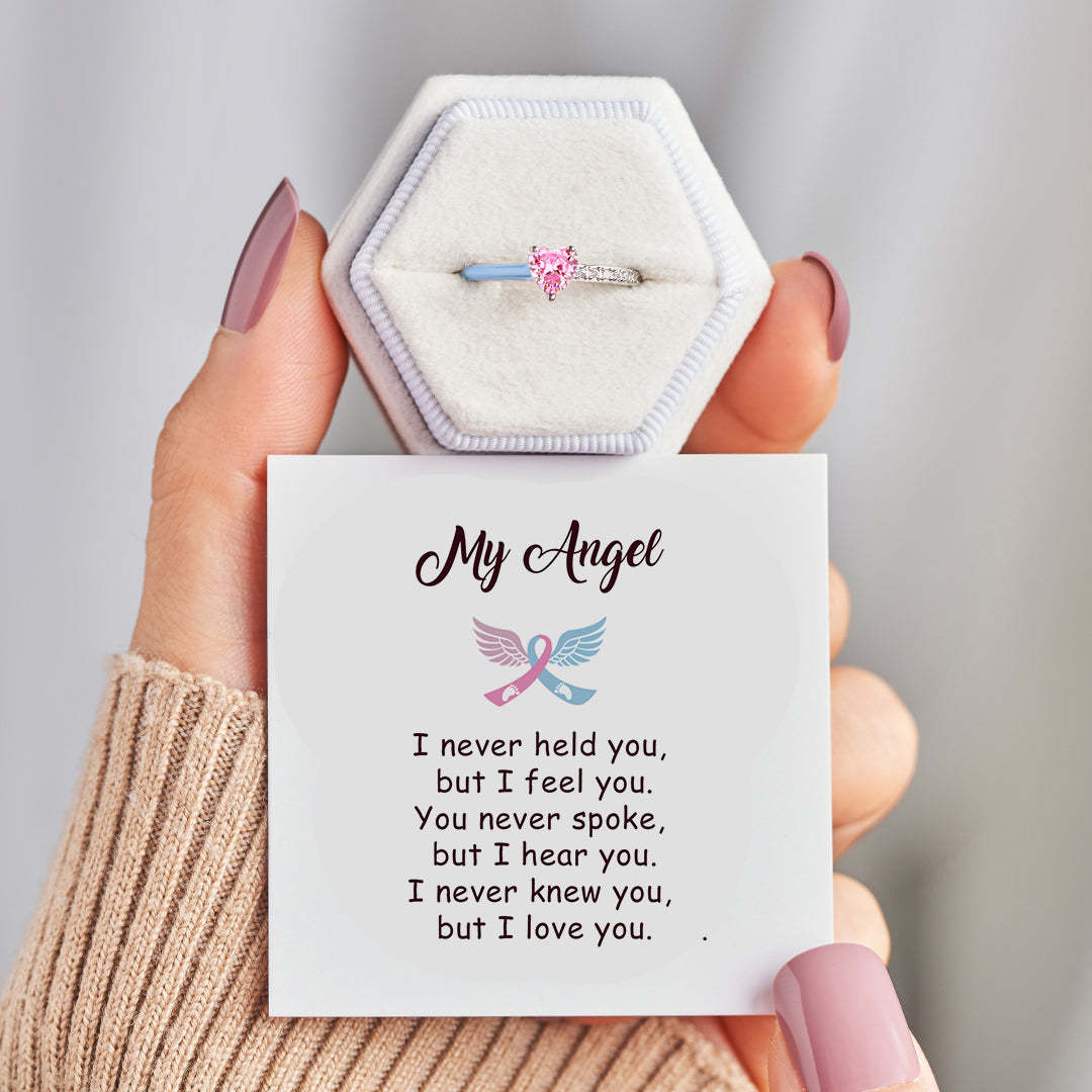 I love My Angel Pink Heart Ring