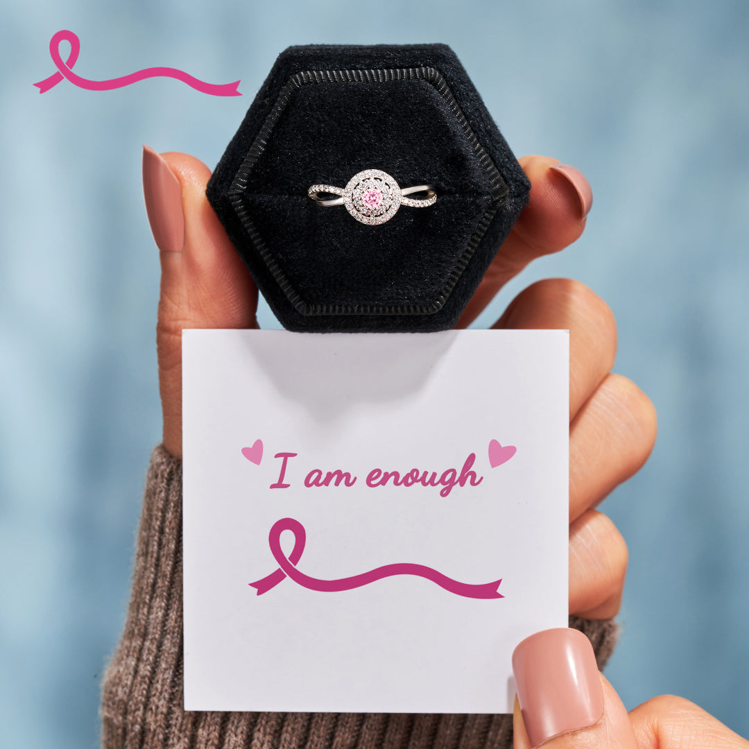 S925 Raise Confidence I Am Enough Circle Ring