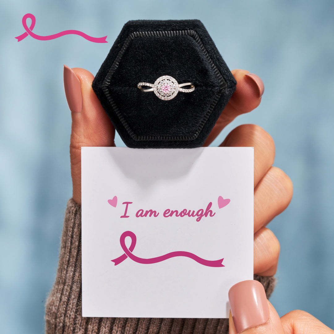 S925 Raise Confidence I Am Enough Circle Ring