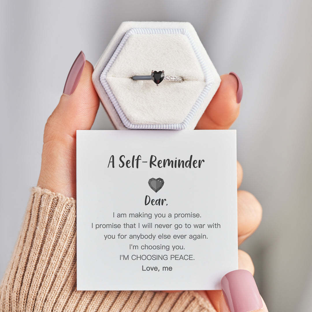 Black Enamel Heart Ring-i Am Making You A Promise