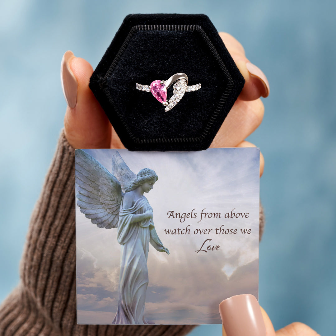 Angels From Above Half Heart Half Wing Ring