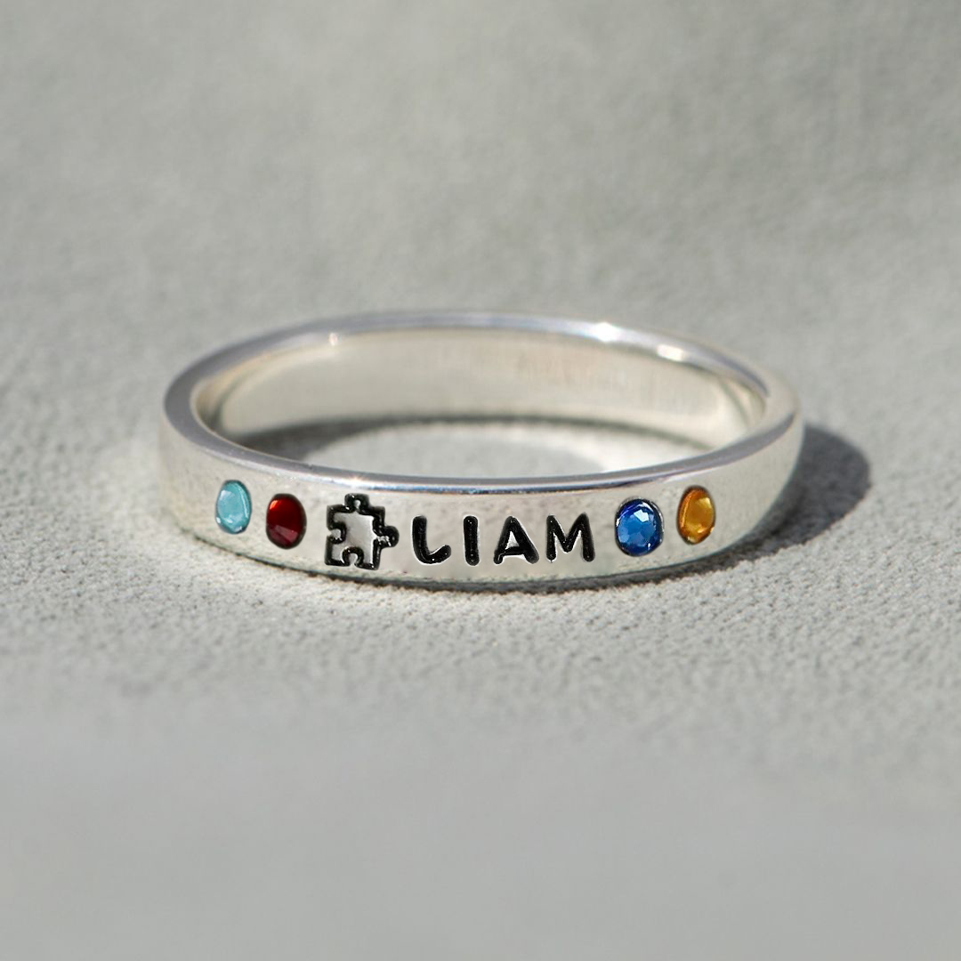 Autism Awareness I Wear Multi-Colored for My Star Child Ring