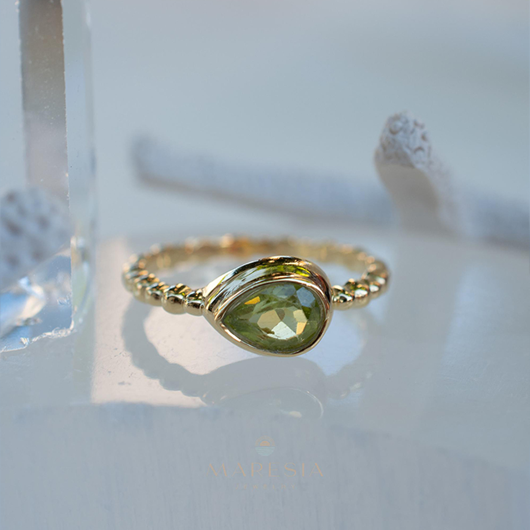 Kidney Disease Awareness Peridot Gold Ring