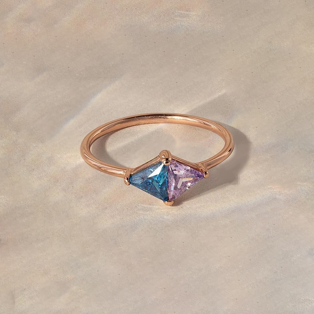 Personalized 1-2 Birthstones Timeless Togetherness Ring