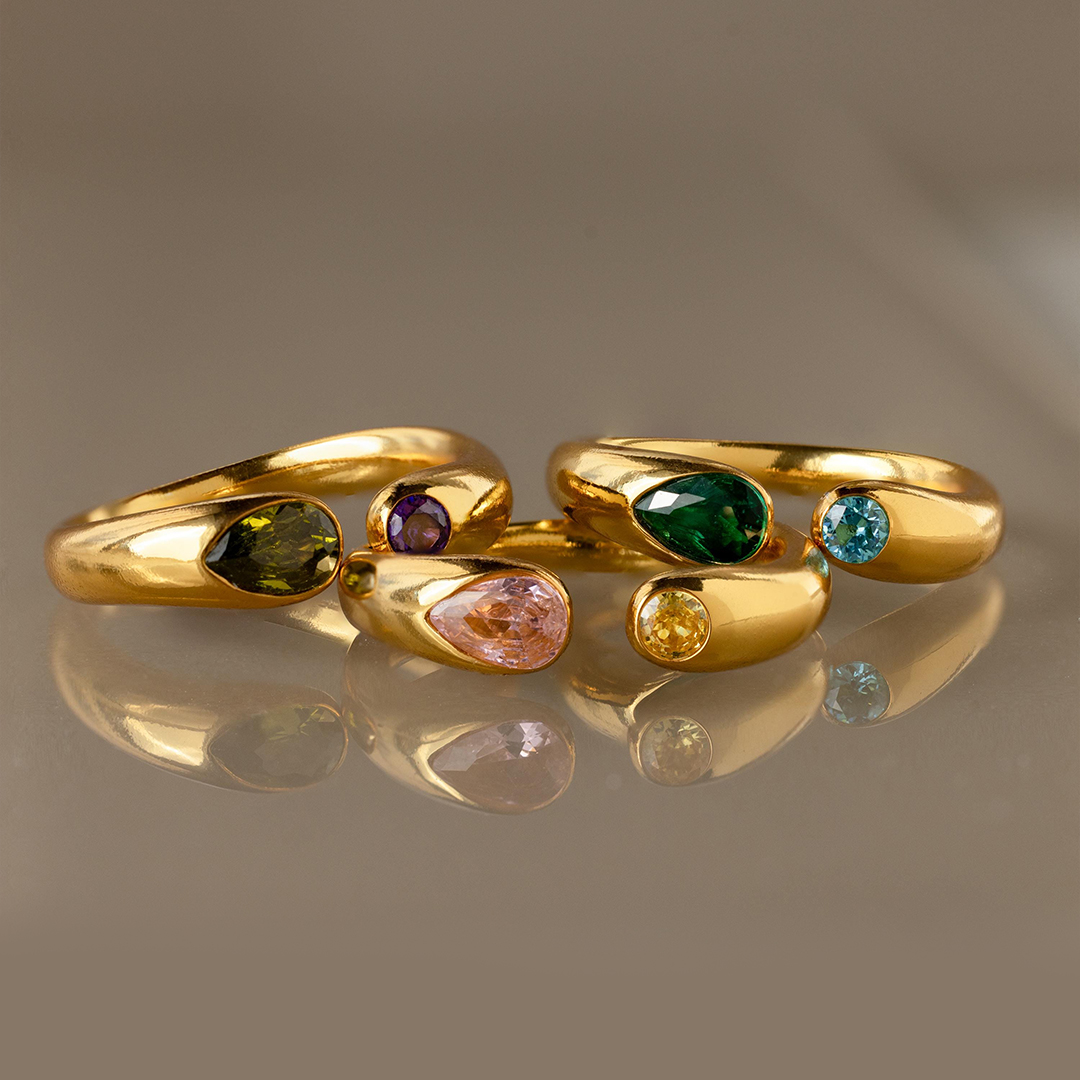 Personalized 1-2 Birthstones Soul Embrace Ring