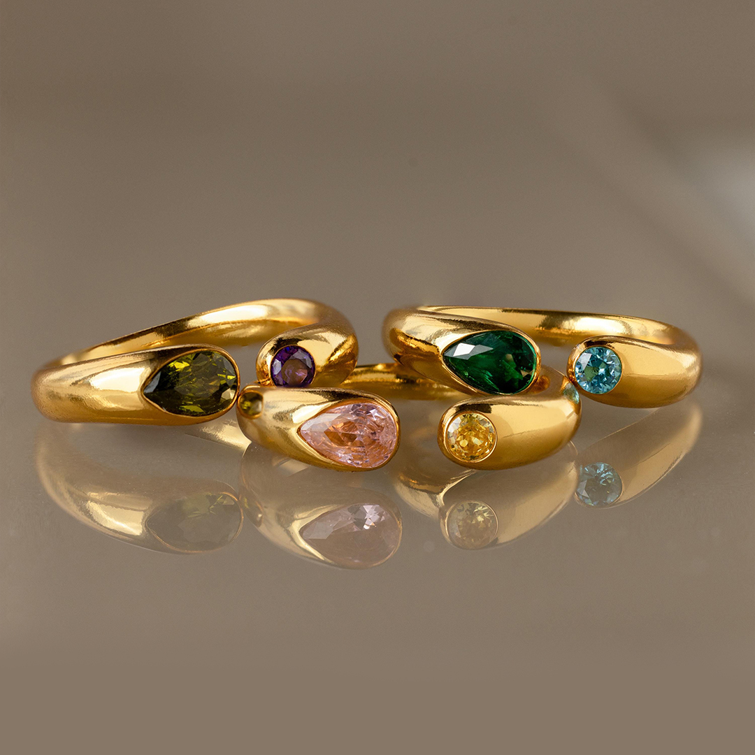 Personalized 1-2 Birthstones Soul Embrace Ring