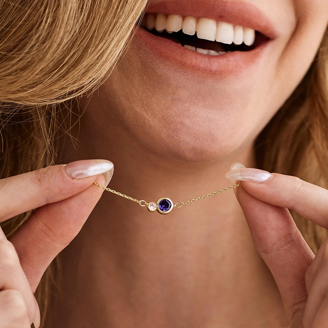 Personalized 1-9 Grandma’s Legacy Birthstone Necklace