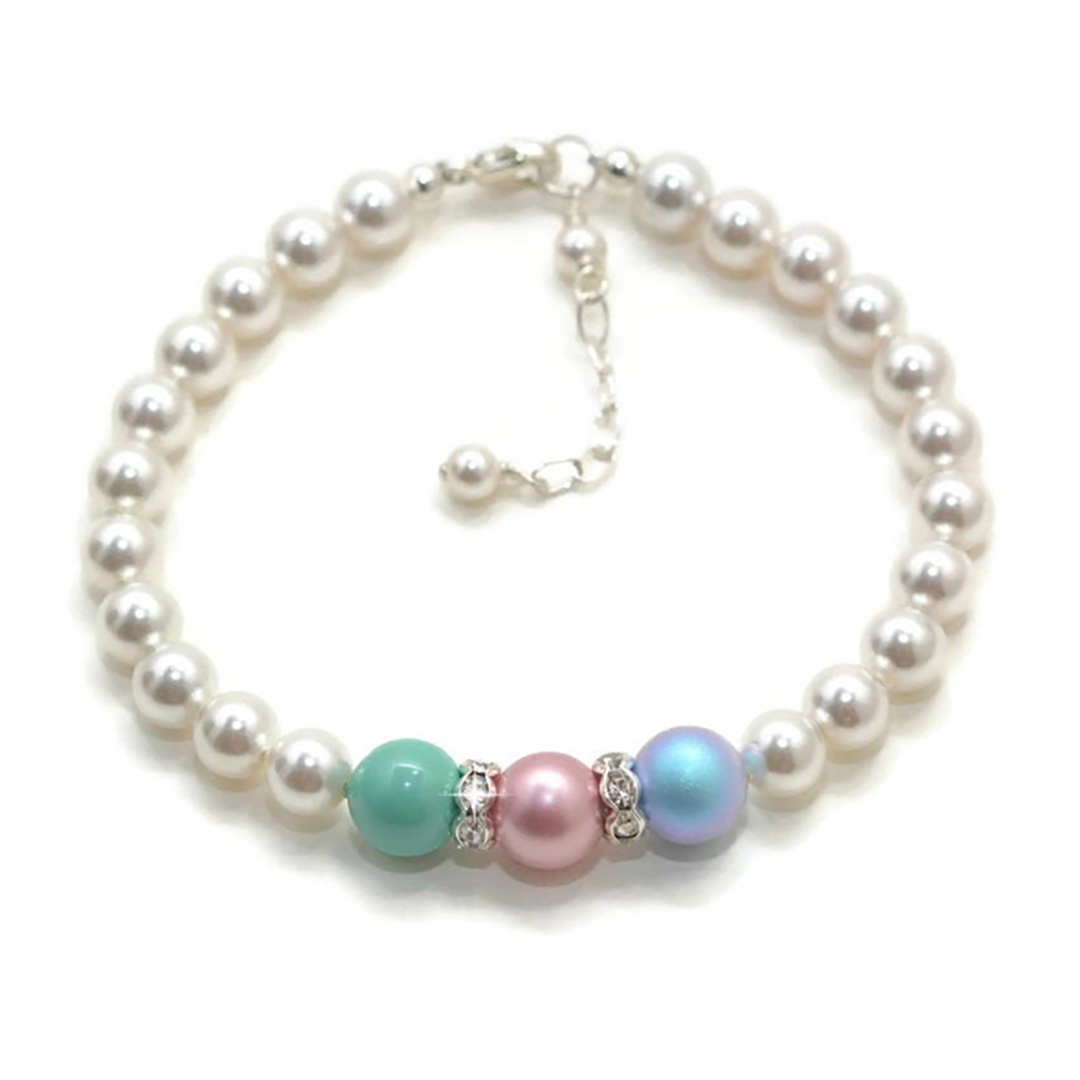 Personalized 1-8 Pearl Birthstones Mother Bracelet