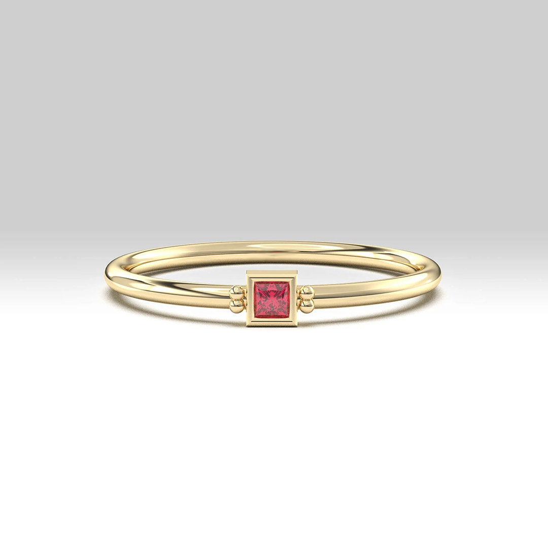 Personalized 1-7 Birthstones Starry Love Ring