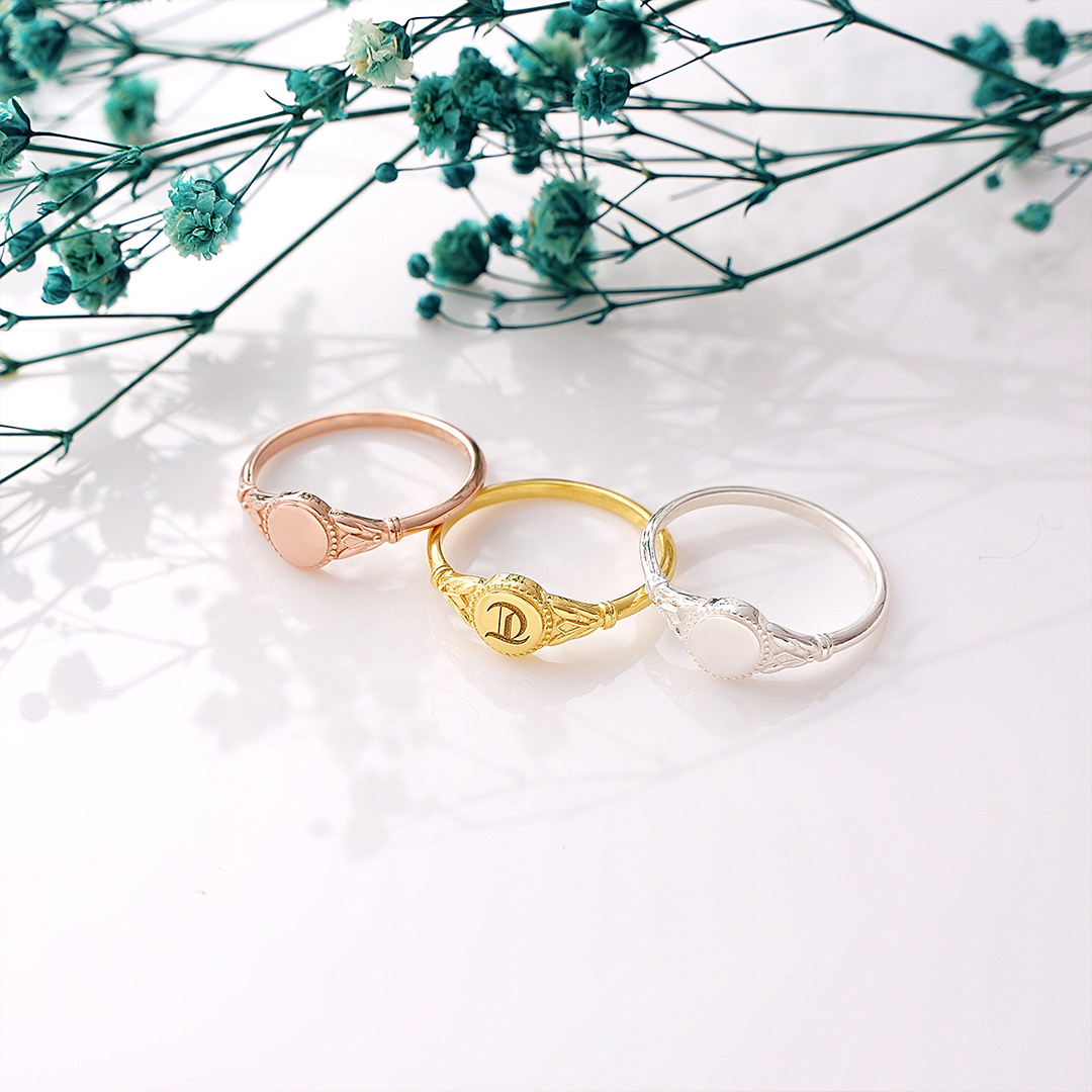 Personalized Initial Heartbeat Ring