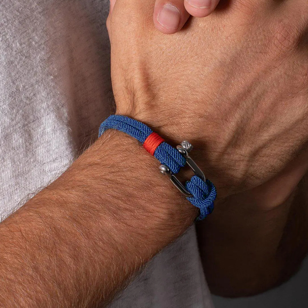 Diabetes  Awareness Men Alchor Navy Bracelet