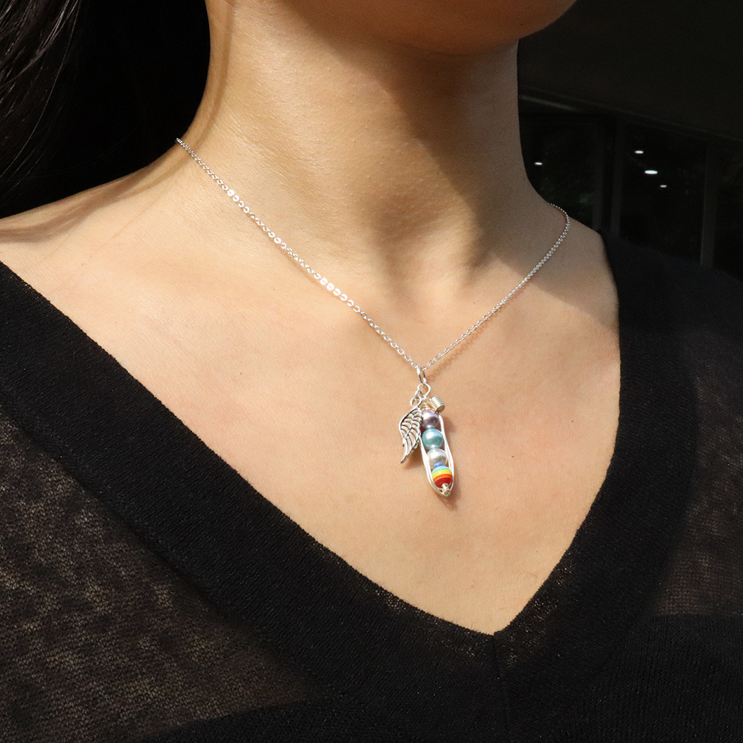 Rainbow Baby Sweet Pea Necklace