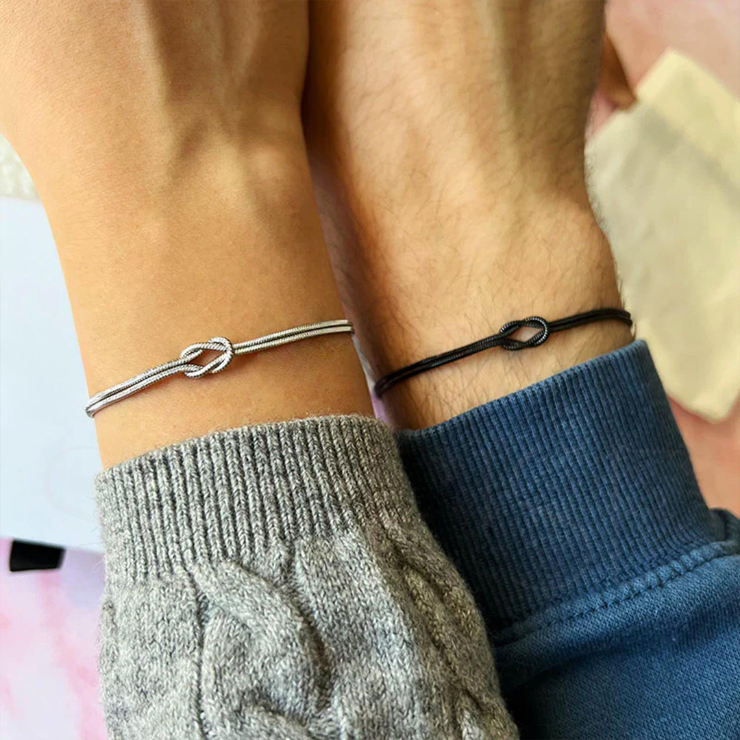 Mother & Son Love Knot Black Bracelet