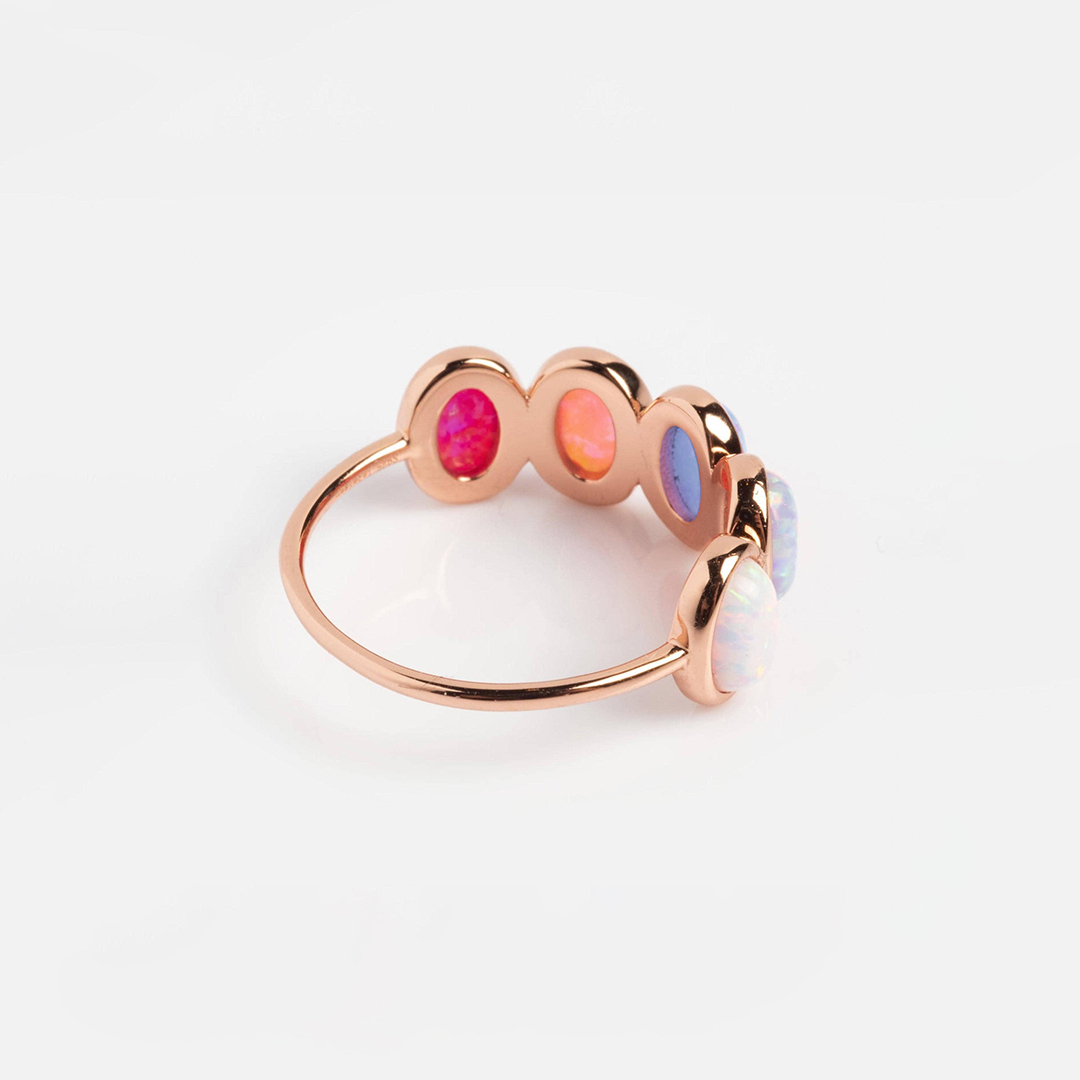 Mama of an Angel Opal Rainbow Ring
