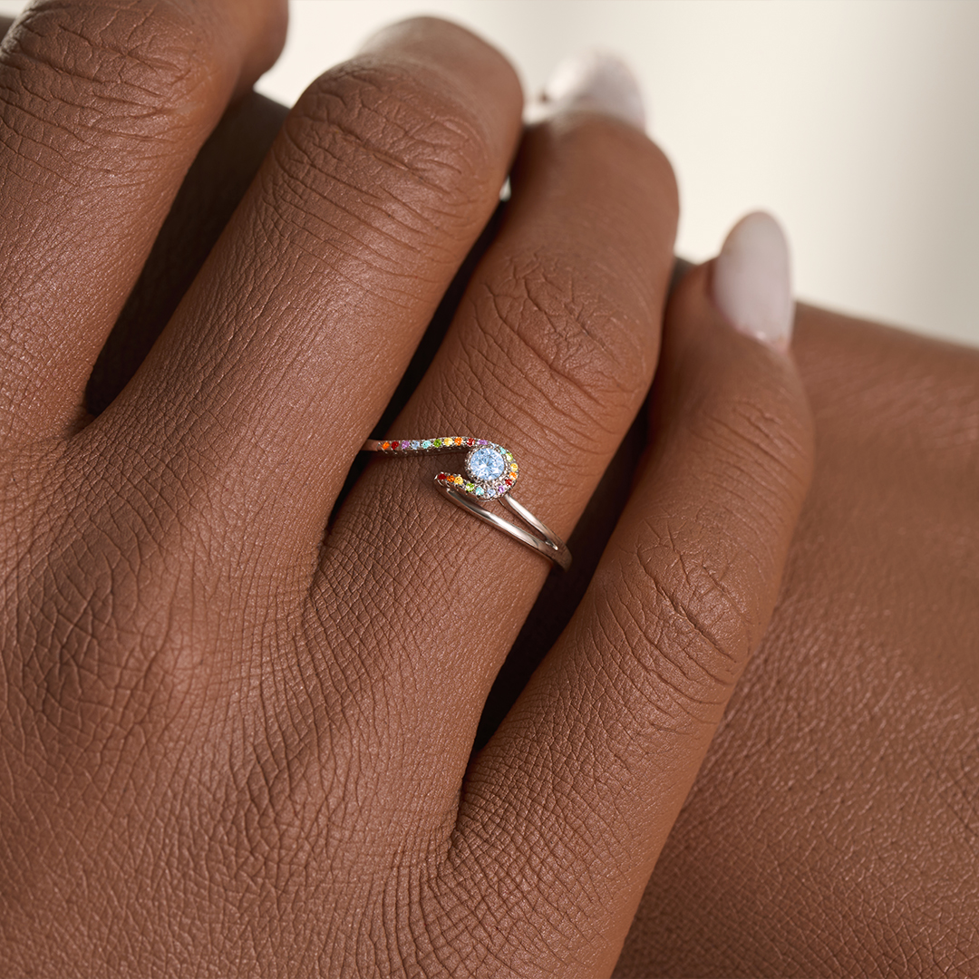 Mama of an Angel Rainbow After the Storm Ring