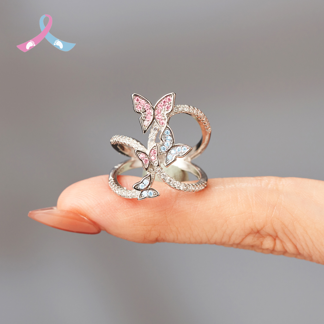 Mama Of An Angel Butterfly Ring