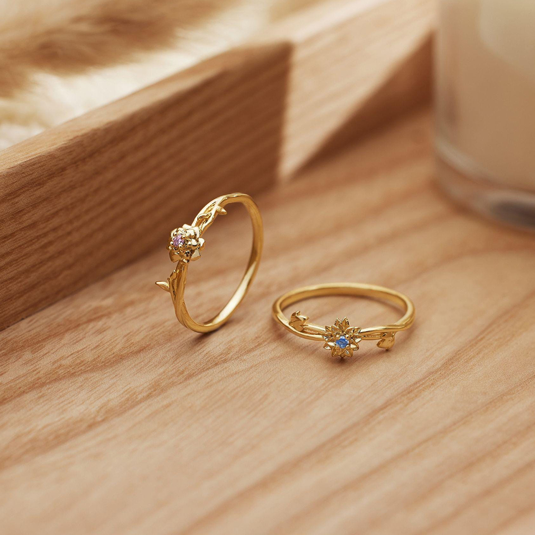 To Me From Me Birthstone Flower Ring