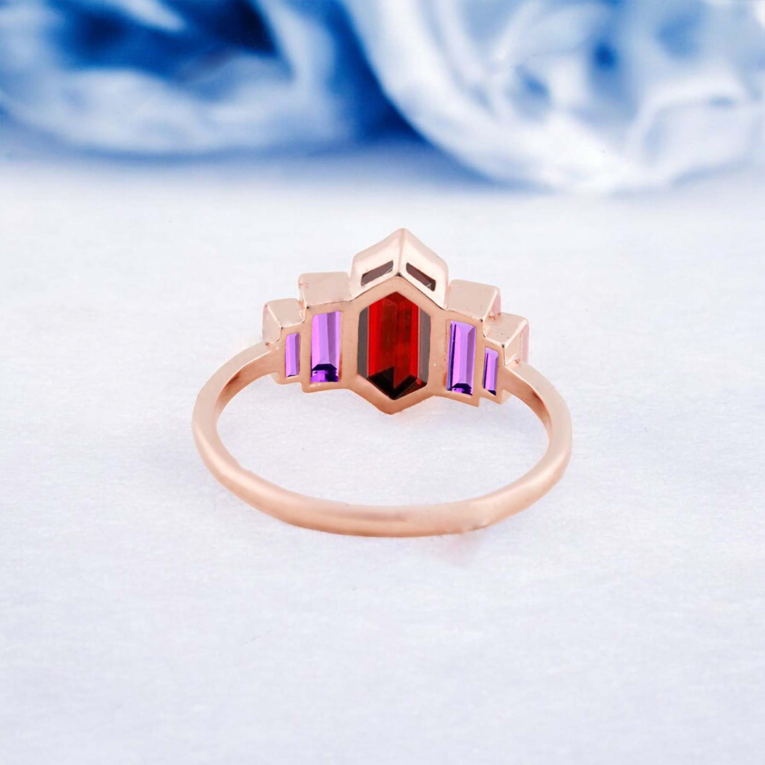 To Me From Me Vintage Garnet Amethyst Ring