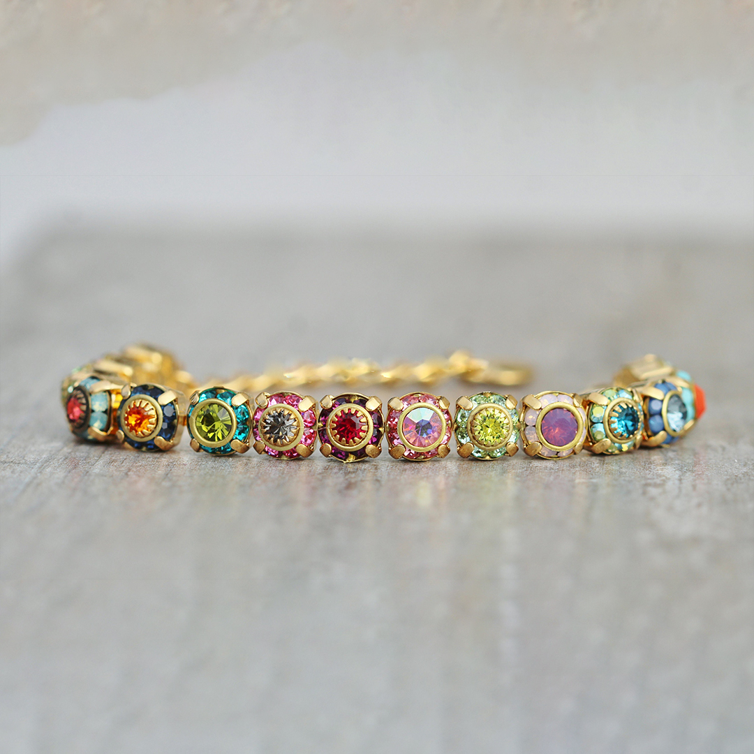 1-12 Square Birthstones Crystal Bracelet