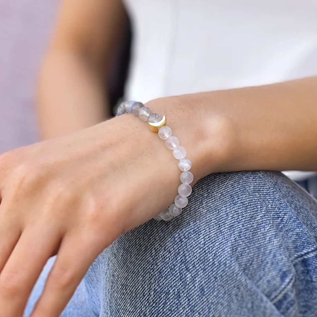Self Love Natural Moonstone Beaded Bracelet