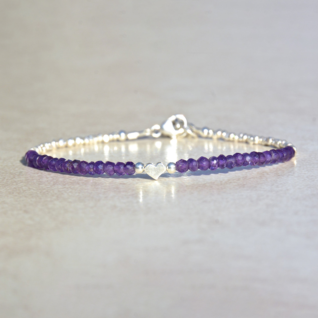 I Am Enough Lupus Awareness Gift Purple Heart Bracelet