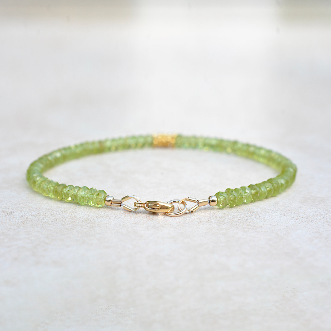 Kidney Disease Awareness Peridot & Gold Bracelet