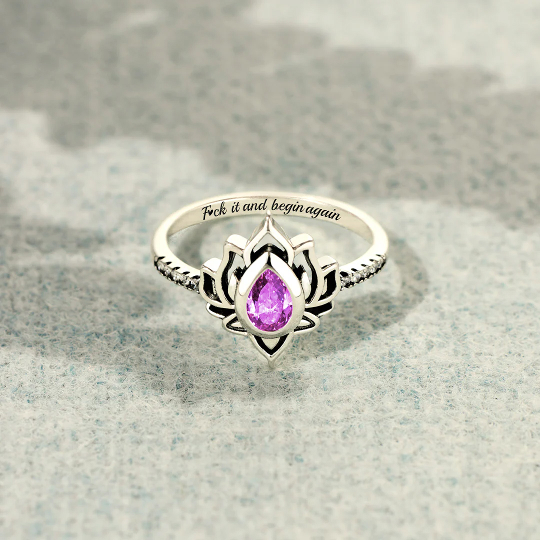 Menopause Gift F❤ck It And Begin Again Lotus Ring