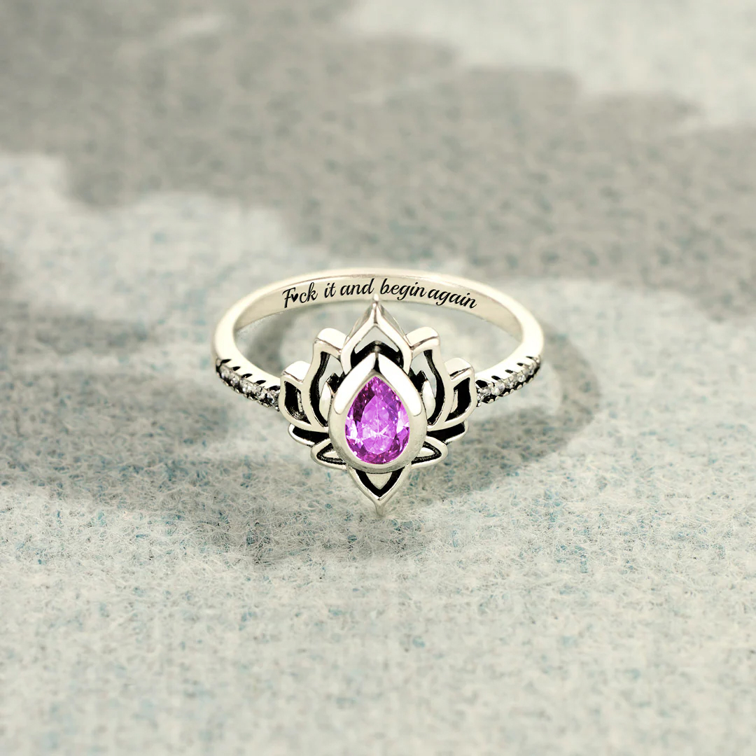Menopause Gift F❤ck It And Begin Again Lotus Ring