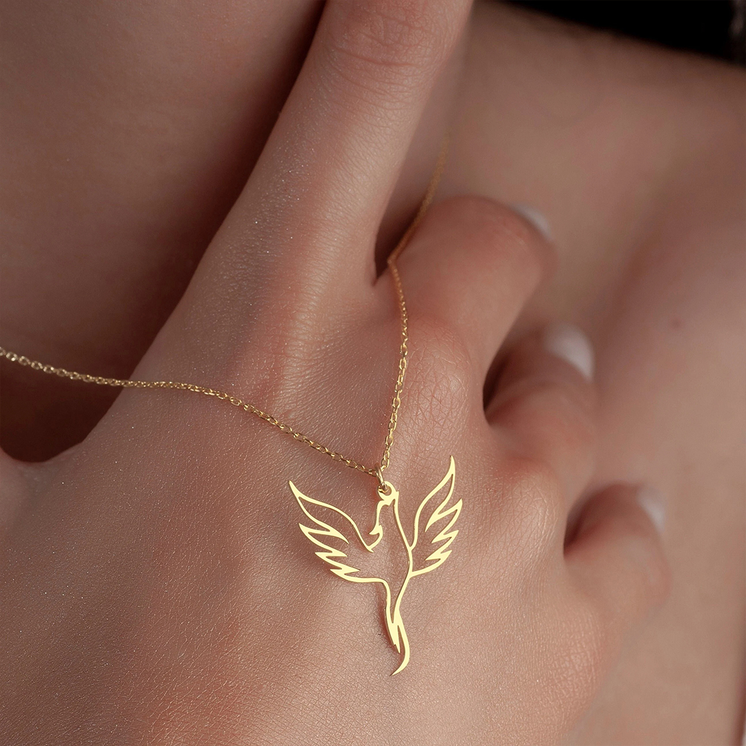 Rising From Ashes Fire Bird Phoenix Necklace
